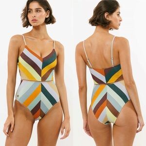 Biliblond Arava 70S One Piece Swimsuit Maillot Stripes Lurex M